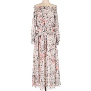 Kate + Lily Floral Off-Shoulder Long Sleeve Maxi Dress | 10